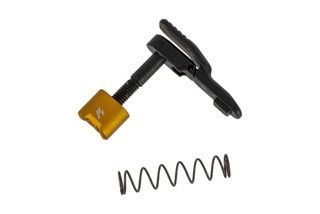 strike industries ambidextrous AR-15 magazine release with titan yellow mag release button.